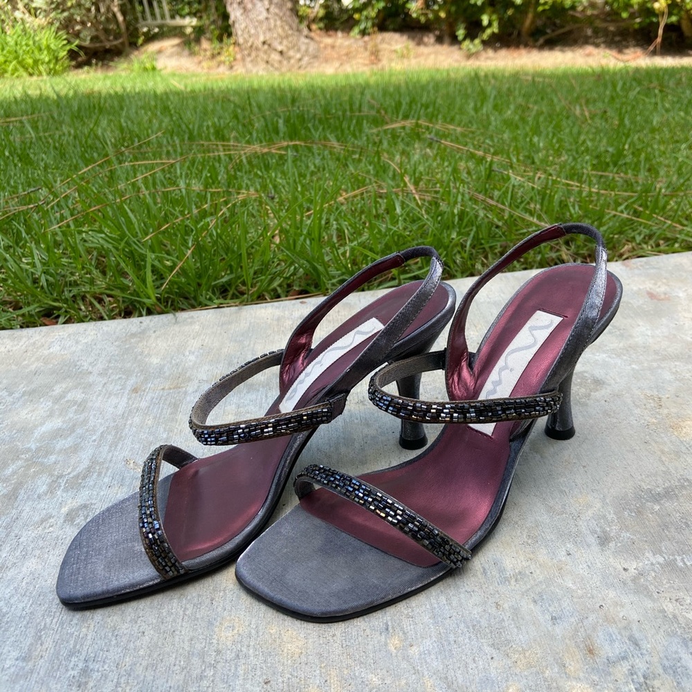 Nina grey and maroon heels